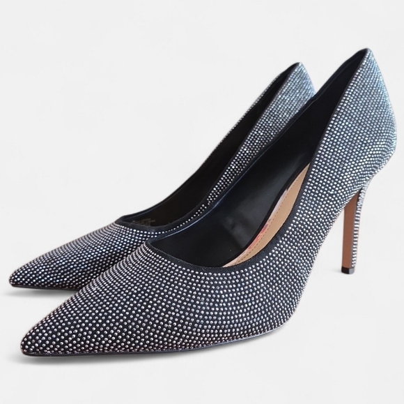 Gorgeous Gianni Bini Sliver Rhinestone Stilletto Heels Size 10 - Picture 4 of 10